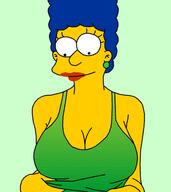 animated blue_hair breasts breasts_out_of_clothes clothing colette_choisez dithering female female_only large_breasts low_resolution marge_simpson nipples solo tank_top the_simpsons third-party_edit // 412x462 // 177.6KB
