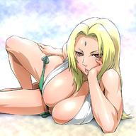 1girls bbw big_breasts blonde_hair brown_eyes busty cleavage clothing female female_only forehead_jewel green_panties large_breasts legs looking_at_viewer mature_female naruto naruto_(series) naruto_shippuden oppai panties pose posing solo solo_female solo_focus thick_thighs thighs tsunade voluptuous // 1180x1171 // 160.2KB
