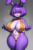 2023 ai_generated alternate_version_available anthro anthro_only areolae big_breasts bonfie bonfie_(cryptia) bonnie_(cally3d) bonnie_(fnaf) bow_tie breasts fazclaire's_nightclub female female_only five_nights_at_freddy's fnaf fredina's_nightclub furry furry_only hi_res long_ears nipples one_eye_obstructed purple_body purple_fur rabbit_tail red_bowtie red_eyes rule_63 scottgames solo solo_female voluptuous yellow_bikini // 1228x1842 // 205.7KB